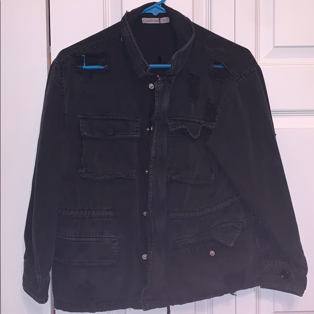 carmar distressed jean jacket